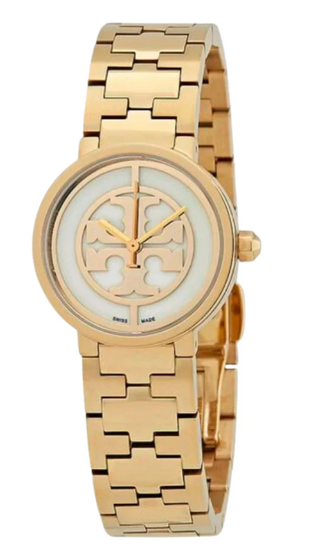Tory Burch Reva Gold Dial Gold Steel Strap Watch for Women - TBW4011