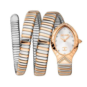 Just Cavalli Classico Lungo White Dial Two Tone Steel Strap Watch for Women - JC1L248M0075