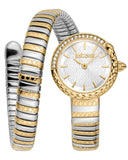 Just Cavalli Enchanting Silver Dial Two Tone Steel Strap Watch for Women - JC1L301M0065