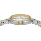 Tory Burch Oval White Dial Two Tone Steel Strap Watch for Women - TBW6033