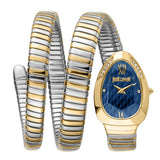 Just Cavalli Glam Evo 9 Blue Dial Two Tone Steel Strap Watch for Women - JC1L224M0075