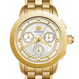 Tory Burch Classic Chronograph White Dial Gold Steel Strap Watch for Women - TBW1032