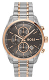 Hugo Boss Grand Prix Chronograph Grey Dial Two Tone Steel Strap Watch for Men - 1514252