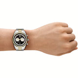 Emporio Armani Racer Chronograph Black Dial Two Tone Steel Strap Watch for Men - AR11678