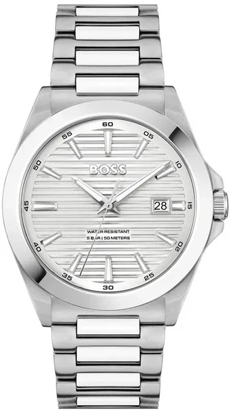 Hugo Boss Strike Silver Dial Silver Steel Strap Watch for Men - 1514176