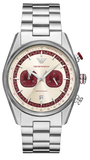 Emporio Armani Racer Chronograph White Dial Silver Steel Strap Watch for Men - AR11645