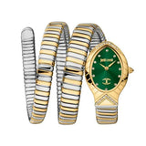 Just Cavalli Classico Lungo Green Dial Two Tone Steel Strap Watch for Women - JC1L248M0065
