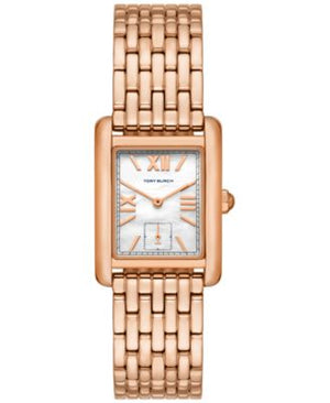Tory Burch Eleanor Mother of Pearl White Dial Rose Gold Steel Strap Watch for Women - TBW1079