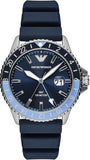Emporio Armani World Explorer GMT Blue Dial Blue Rubber Strap Watch for Men - AR11592
