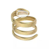 Just Cavalli Serpente Metallica Gold Dial Gold Steel Strap Watch for Women - JC1L209M0035