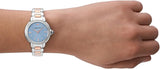 Emporio Armani Three Hand Blue Dial Two Tone Steel Strap Watch for Women - AR11597