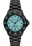 Emporio Armani Sea Explorer Turquoise Blue Dial Black Steel Strap Watch for Men - AR60084