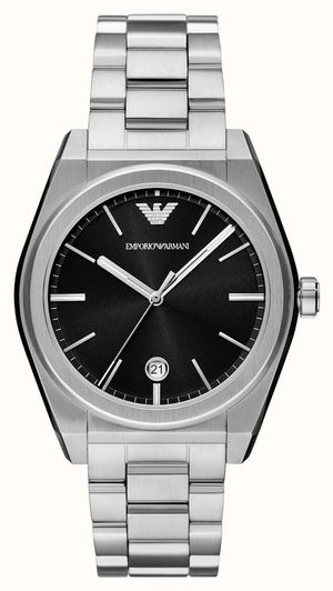 Emporio Armani Frederico Analog Black Dial Silver Steel Strap Watch for Men - AR11622