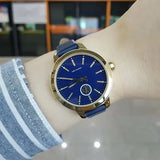 Tory Burch Collins Quartz Blue Dial Blue Leather Strap Watch for Women - TBW1203