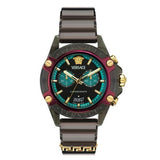 Versace Icon Active Chronograph Black Dial Black Siliconen Strap Unisex Watch - VE8P00224