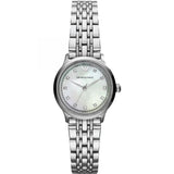 Emporio Armani Alpha Mother of Pearl Dial Silver Steel Strap Watch for Women - AR1803
