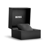 Hugo Boss Taper Chronograph Black Dial Black Leather Strap Watch for Men - 1514085