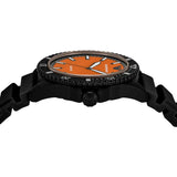 Emporio Armani World Explorer Orange Dial Black Silicone Strap Watch for Men - AR11684