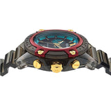 Versace Icon Active Chronograph Black Dial Black Siliconen Strap Unisex Watch - VE8P00224