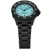 Emporio Armani Sea Explorer Turquoise Blue Dial Black Steel Strap Watch for Men - AR60084