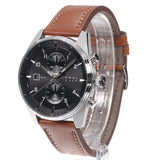 Hugo Boss Skytraveller Chronograph Black Dial Blue Leather Strap Watch for Men - 1514161