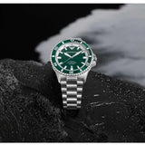 Emporio Armani Sea Explorer Green Dial Silver Steel Strap Watch for Men - AR60080