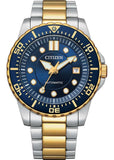 Citizen Mechanical Automatic Blue Dial Two Tone Steel Strap Watch for Men - NJ0174-82L