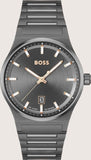 Hugo Boss Candor Grey Dial Grey Steel Strap Watch for Men - 1514078