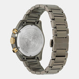 Versace Greca Dome Chronograph Black Dial Grey Steel Strap Watch for Men - VE6K00623
