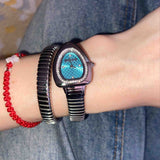 Just Cavalli Lady Snake Blue Dial Silver Steel Strap Watch for Women - JC1L249M0015