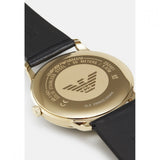 Emporio Armani Minimalist Green Dial Black Leather Strap Watch for Men - AR11601