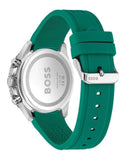 Hugo Boss Runner Chronograph Black Dial Green Silicone Strap Watch for Men - 1514246