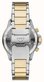 Emporio Armani World Explorer Chronograph Green Dial Two Tone Steel Strap Watch for Men - AR11695