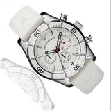 Emporio Armani Sportivo Chronograph White Dial White Rubber Strap Watch for Men - AR5947