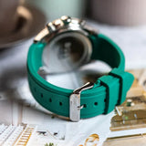 Hugo Boss Runner Chronograph Black Dial Green Silicone Strap Watch for Men - 1514246