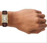 Emporio Armani Gino White Dial Brown Leather Strap Watch for Men - AR11665
