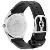 Gucci G Timeless Black Dial Black Leather Strap Watch for Women - YA1265055