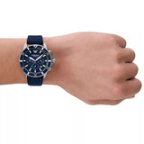 Emporio Armani World Explorer Chronograph Blue Dial Blue Nylon Strap Watch for Men - AR11588