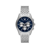 Emporio Armani Antonio Chronograph Blue Dial Silver Steel Strap Watch for Men - AR11582
