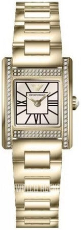 Emporio Armani Genni Crystals Gold Dial Gold Steel Strap Watch for Women - AR11663