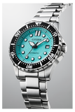 Citizen Mechanical Automatic Turquoise Dial Silver Steel Strap Watch for Men - NJ0170-83X