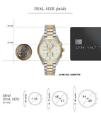 Emporio Armani Elegant Chronograph Cream Dial Two Tone Steel Strap Watch for Men - AR11605