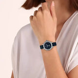 Emporio Armani Mia Moonphase Blue Dial Blue Leather Strap Watch for Women - AR11629