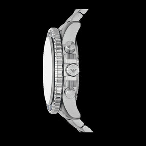 Emporio Armani World Explorer Chronograph Blue Dial Silver Steel Strap Watch for Men - AR11681