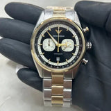 Emporio Armani Racer Chronograph Black Dial Two Tone Steel Strap Watch for Men - AR11678