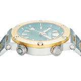 Versace Greca Logo Diver Quartz Green Dial Two Tone Steel Strap Watch for Men - VE8G00524