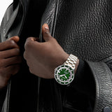 Emporio Armani Sea Explorer Green Dial Silver Steel Strap Watch for Men - AR60080