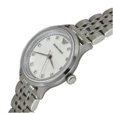 Emporio Armani Alpha Mother of Pearl Dial Silver Steel Strap Watch for Women - AR1803
