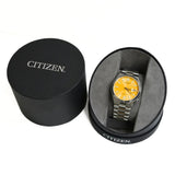 Citizen Tsuyosa Automatic Yellow Dial Silver Steel Strap Watch for Men - NJ0150-56Z