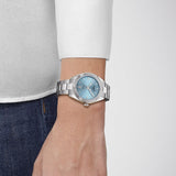 Tissot PR 100 Sport Chic Lady Blue Dial Silver Steel Strap Watch for Women - T101.910.11.351.00